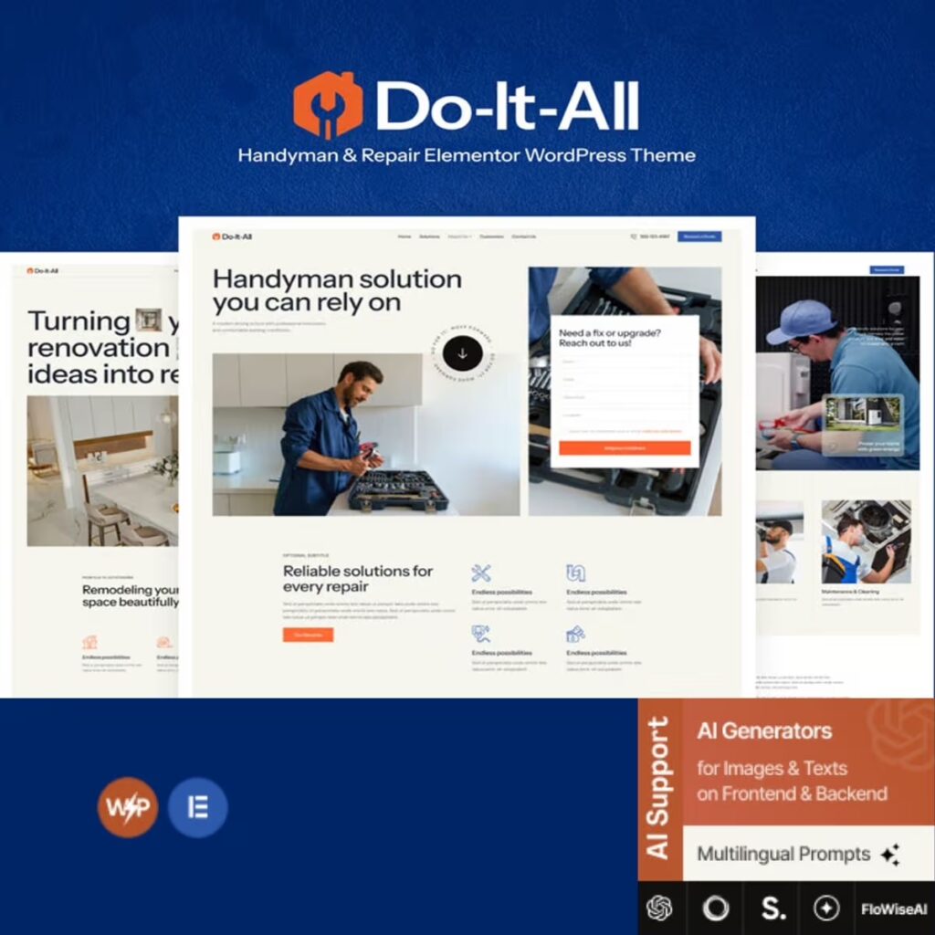 Do-It-All – Handyman & Repair Elementor WordPress Theme