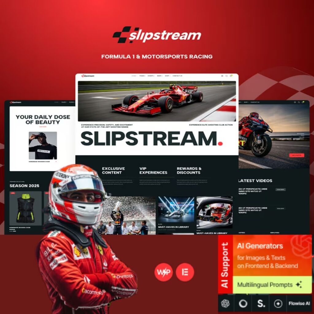 Slipstream – Formula 1 & Motorsports Racing WordPress Theme