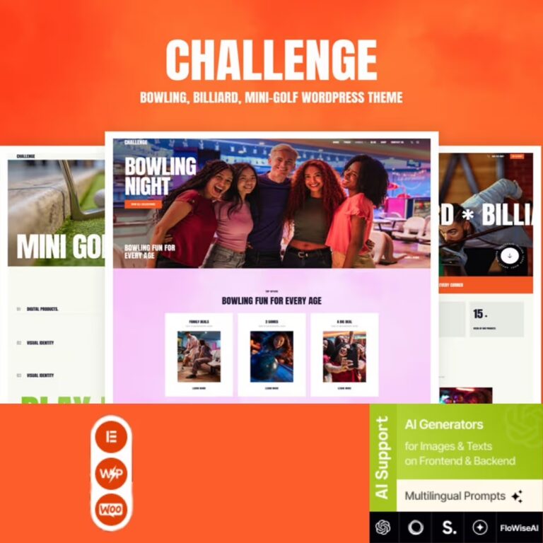 Challenge – Bowling, Billiard & Mini-Golf WordPress Theme
