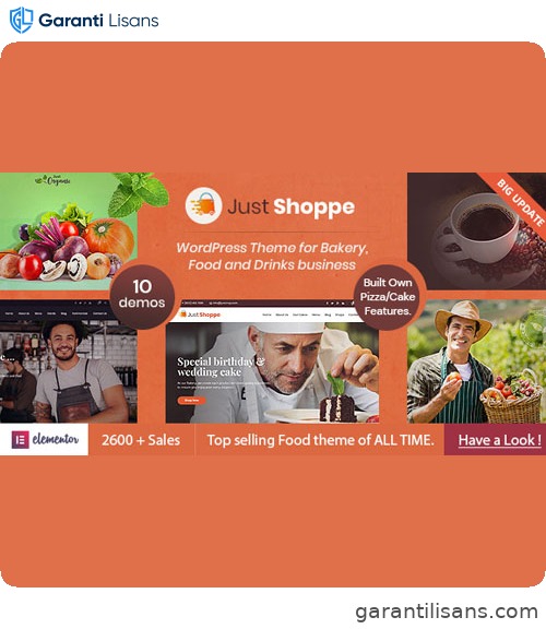 Justshoppe – Elementor Cake, Bakery & Food WordPress