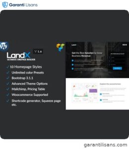 LandX Multipurpose WordPress Theme, Software Application Landing Pages Builder for Marketing Agency